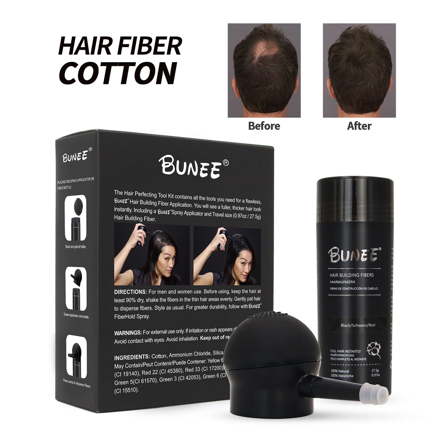 ✨ NEW BUNEE™ Hair FIBER 🖤 - Lasts 10 Days ⏳