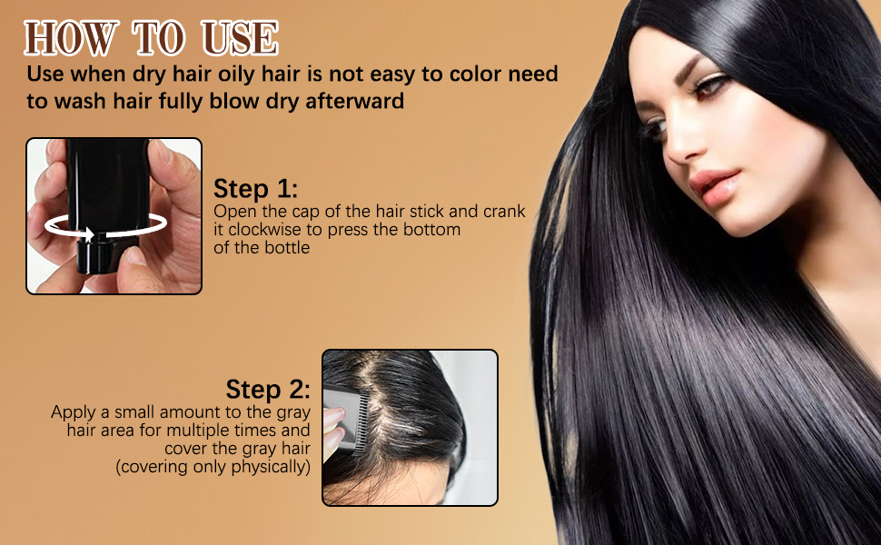 Instant Hair Color Stick with Built-In Comb💎