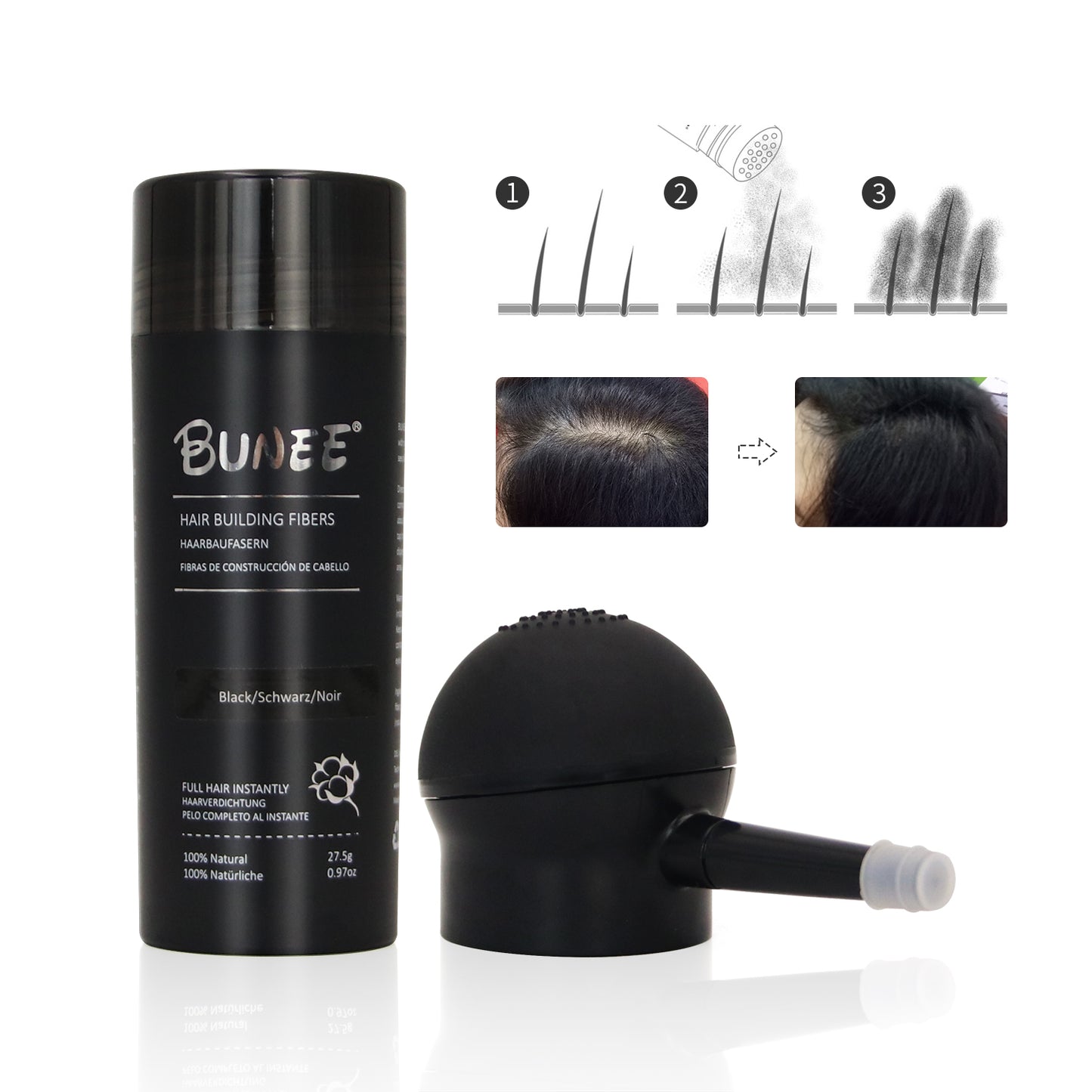 ✨ NEW BUNEE™ Hair FIBER 🖤 - Lasts 10 Days ⏳